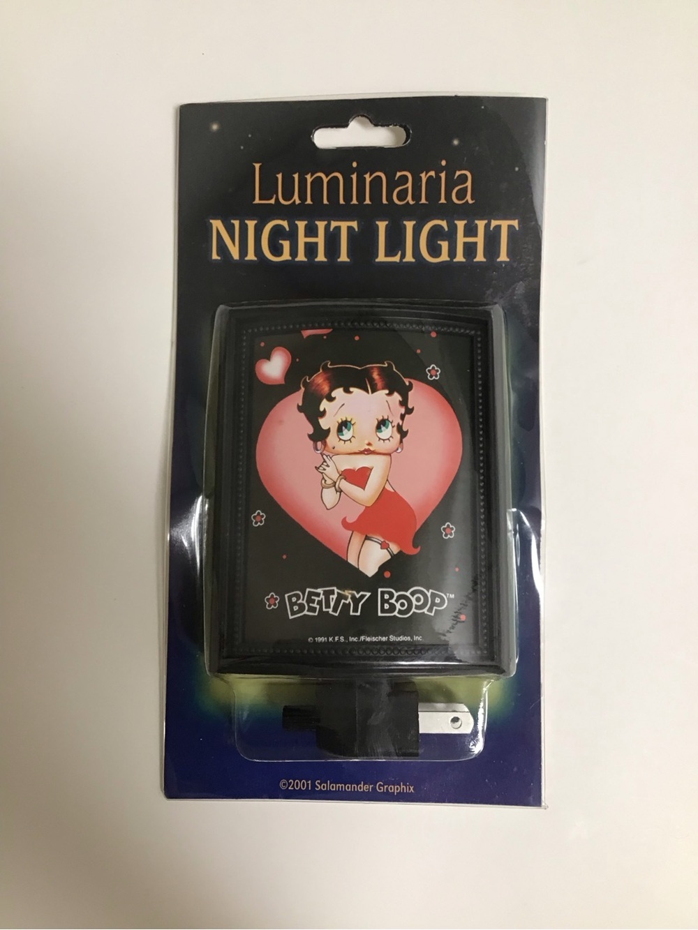 Betty Boop Red Dress Night Light Red Heart Garter Classic Vintage 2001 NEW - Picture 5 of 7